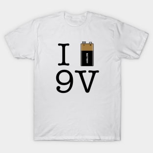 I Love 9V Battery T-Shirt